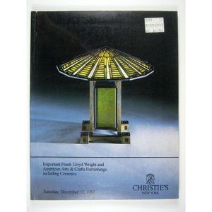 Christie's Catalog 1987 Frank Lloyd Wright Arts Crafts Ceramics Furniture